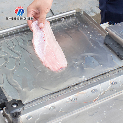 0.75kw Commercial Fish Salmon Peeling Machine Kitchen Processing Equipment